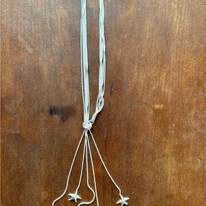 Womans new sterling silver 925 necklace with 5 stars. Snake style chain